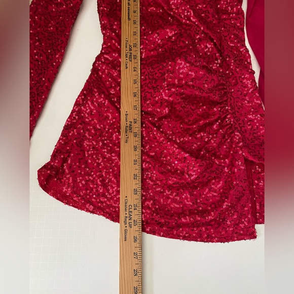 Weissman Dance dress red sequin costume Me Against The Music 12192 Child LC - Picture 12 of 16